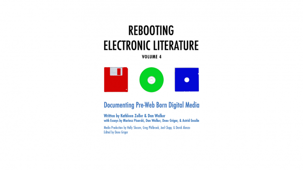 splash page for Rebooting Electronic Literature Volume 4