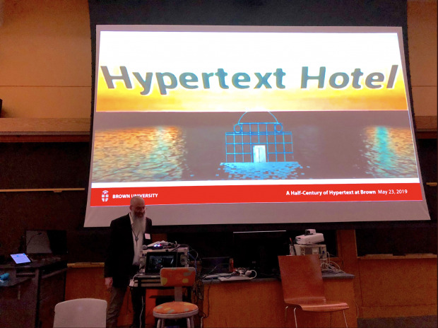 Electronic Literature Presentation -- Bobby Arellano and Hypertext Hotel -- Photo by Greg Lloyd
