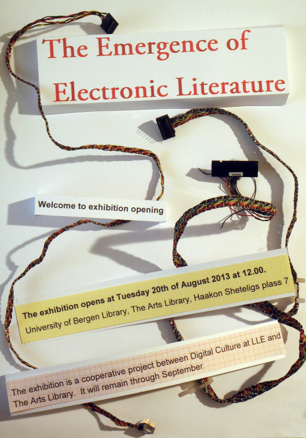 The Emergence of Electronic Literature exhibition poster
