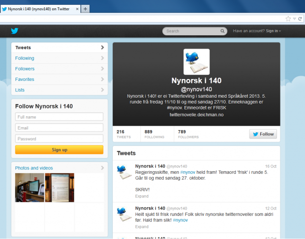 Screenshot from Nynov140 at Twitter