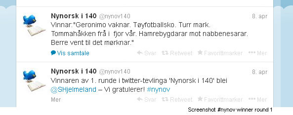 Winner Nynorsk i 140 round one.