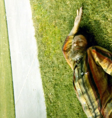 JML on grass, 1969 (Source: Anne Tardos)