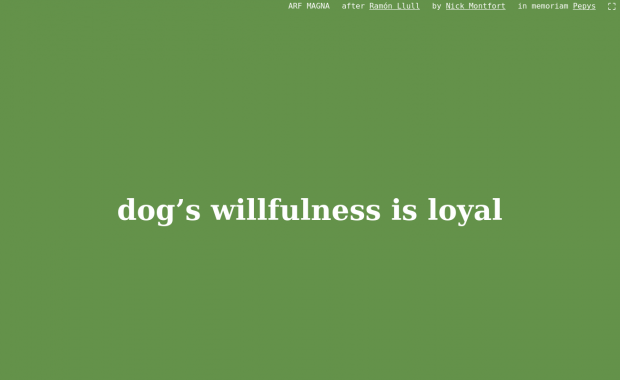 “dog’s willfulness is loyal” on a green background.