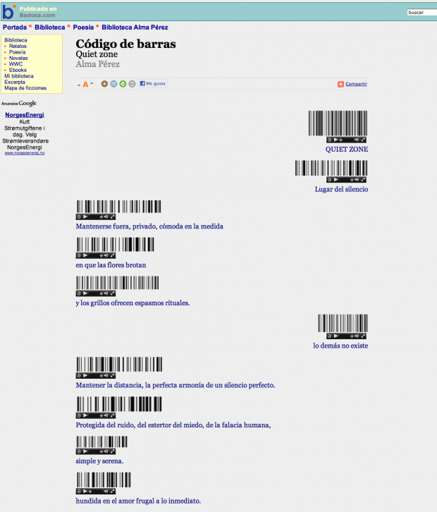 Screenshot of Codigo de barras