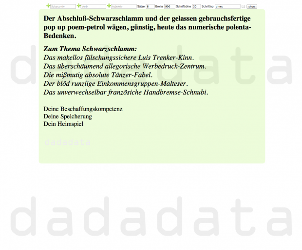 Cover page of Dadadata.de