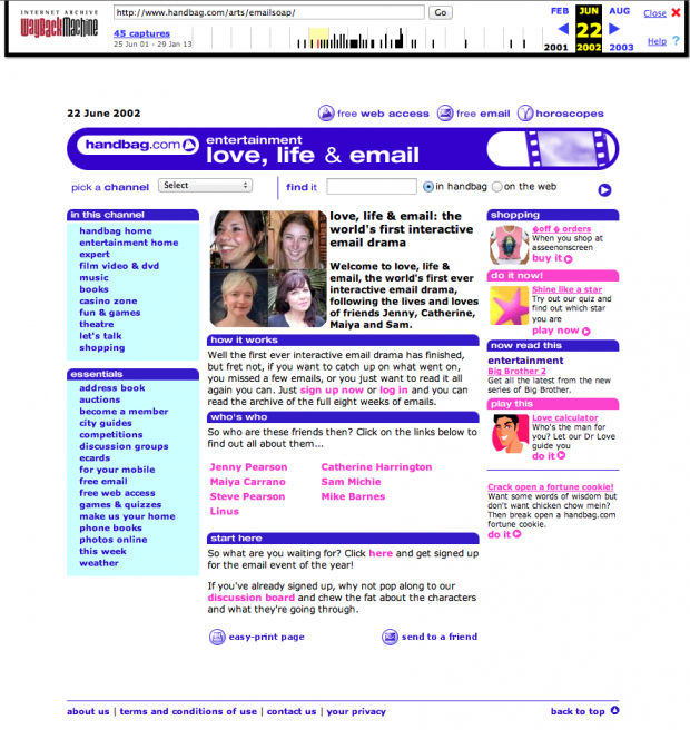 Screenshot of front page as archived by the Internet Archive