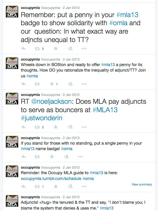 Tweets from Occupy MLA