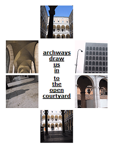 Pictures of arches with a poem in the middle