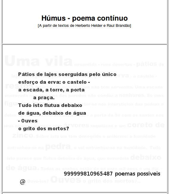 Húmus Poema Contínuo [Rui Torres]
