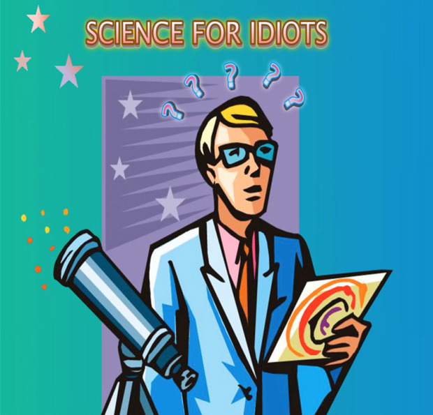 A clip art style illustration of a white, male scientist holding a clipboard with the title above.