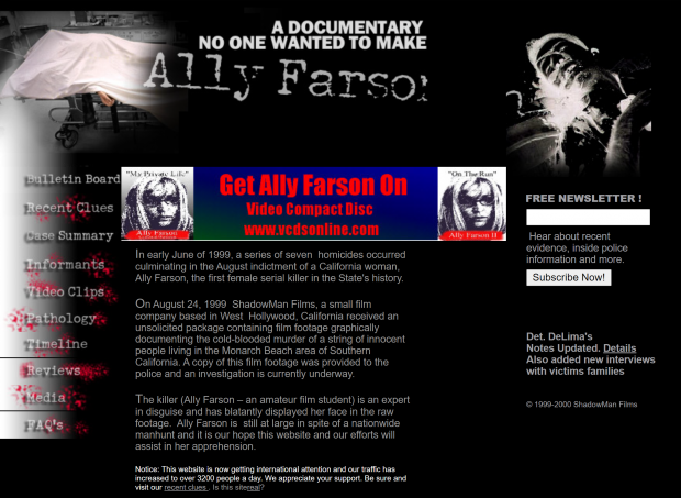 Screenshot of the Ally Farson website.