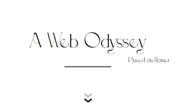 Title of the work "A Web Odyssey" on a plane white background