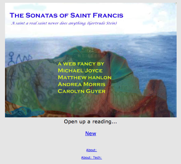 Entry screen: Sonatas of Saint Francis