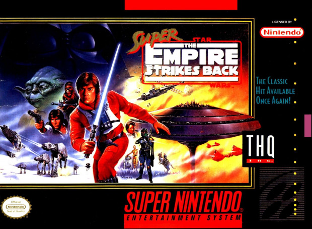 Packaging of the game, a blend of movie poster and concept art, with Luke Skywalker at the centre.