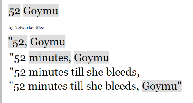 Unfolding of the "52 Goymu" Text